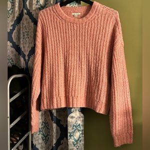pink knit sweater